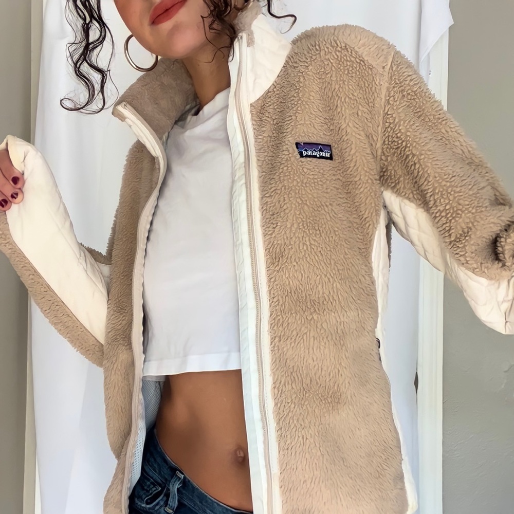 Vintage Patagonia Synchilla Tan/Cream Full Zip Fleece Jacket